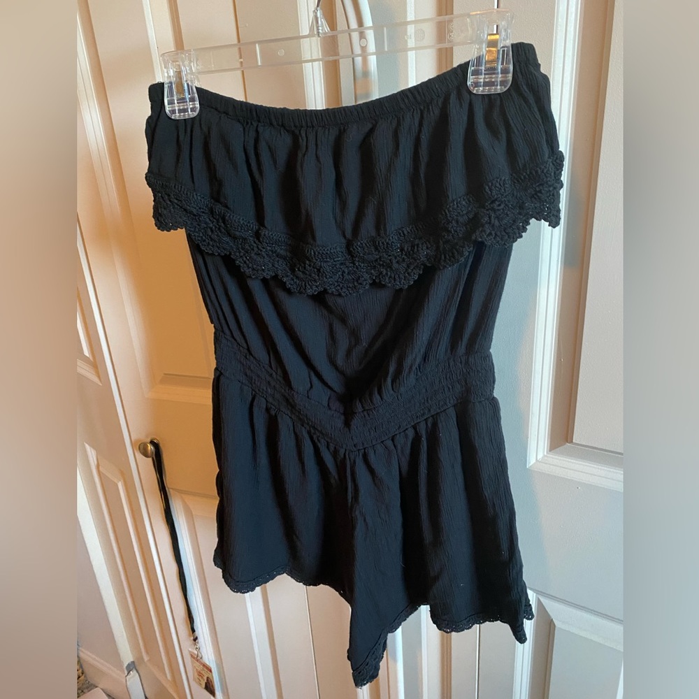 Aerie black romper/swimsuit coverup size small